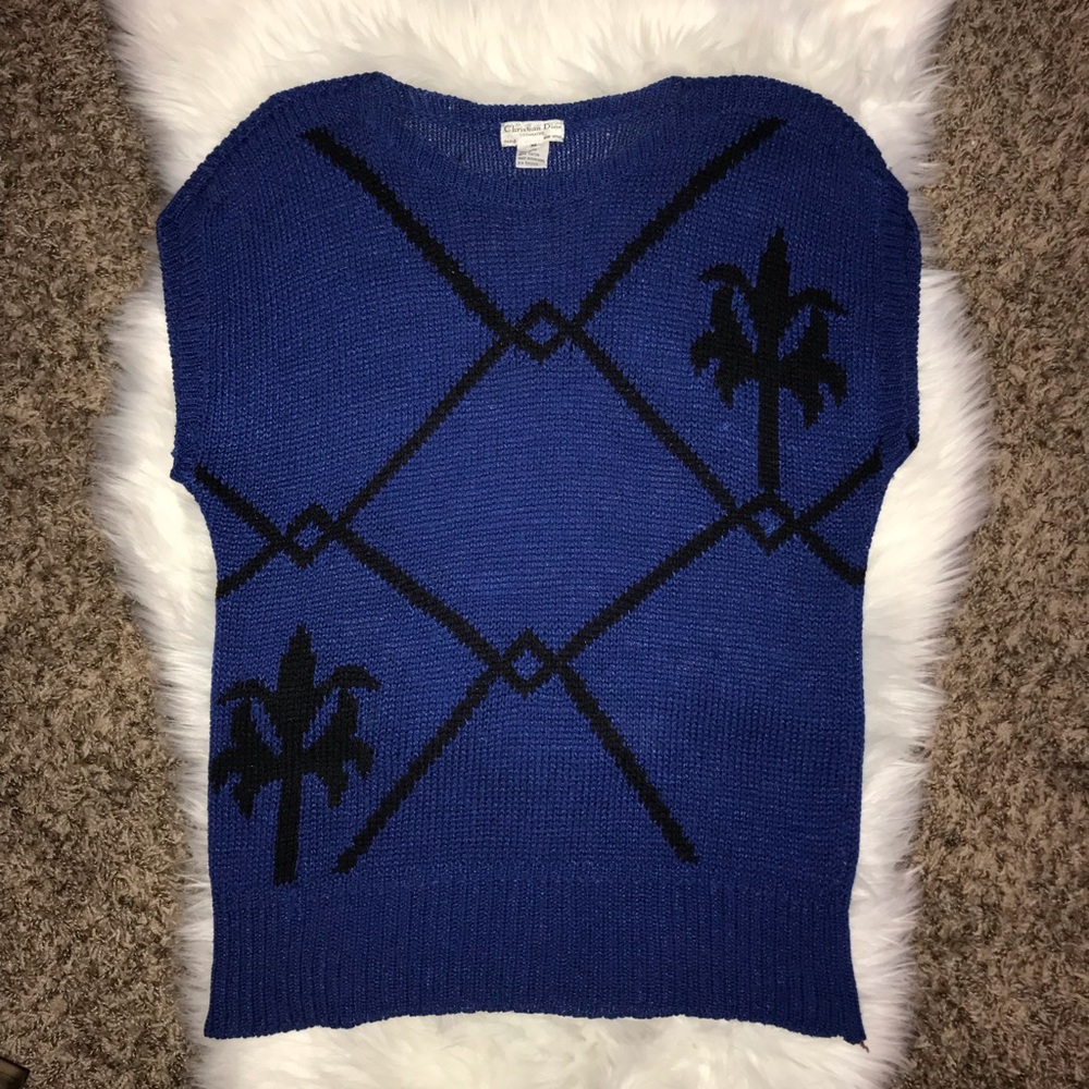 Vintage Christian Dior knit sleeveless sweater